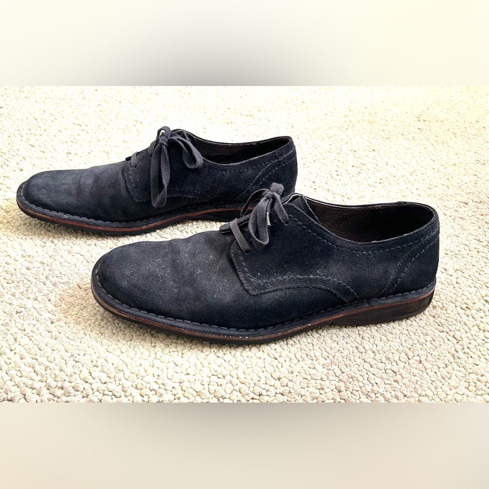 EUC Men’s size 11.5 Dark Gray Suede Oxford Derby Shoes John Varvatos USA